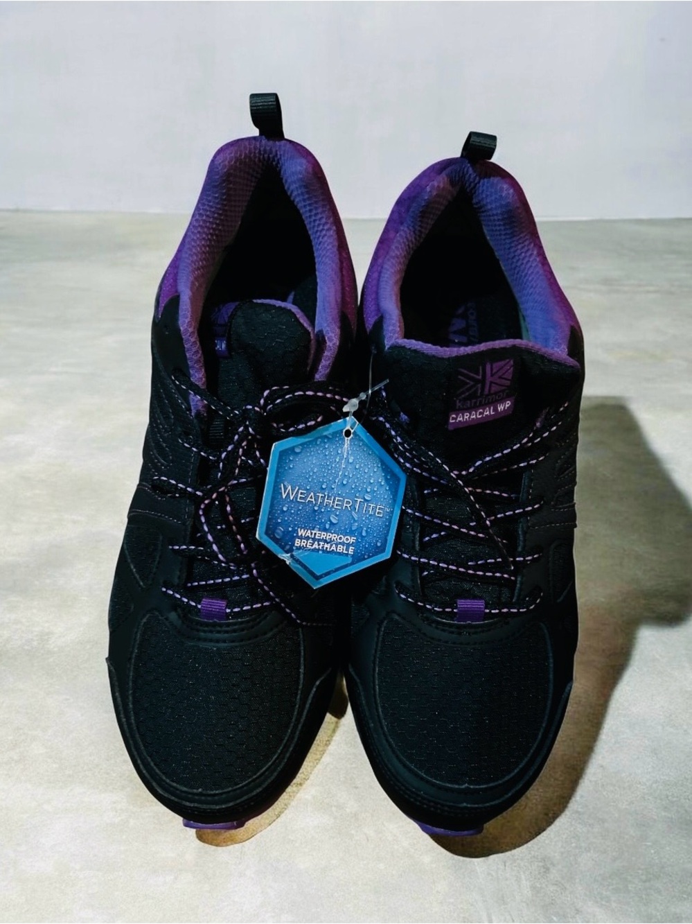 Karrimor Caracal WP Black & Purple Weathertite Size 8 Trail, Running Sneakers